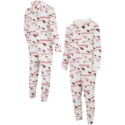 Concepts Sport White Arizona Cardinals Allover Print Docket Union Full-zip Hooded Pajama Suit