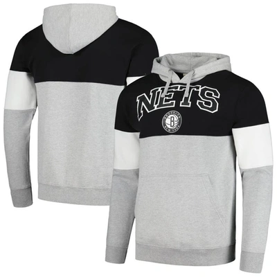 Fanatics Branded Black Brooklyn Nets Contrast Pieced Pullover Hoodie