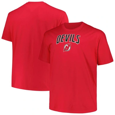 Profile Red New Jersey Devils Big & Tall Arch Over Logo T-shirt
