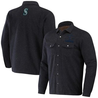 Darius Rucker Collection By Fanatics Black Seattle Mariners Ringstop Full-snap Shacket