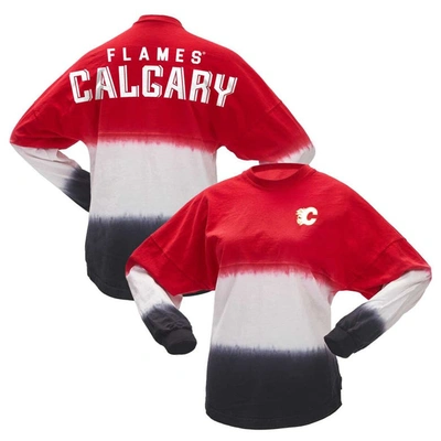 Spirit Jersey Fanatics Branded Red/black Calgary Flames Ombre Long Sleeve T-shirt