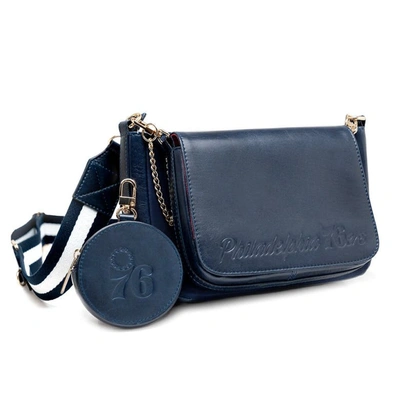 Lusso Philadelphia 76ers Rianna Multi Pouchette Bag In Navy