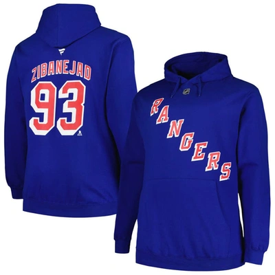 Profile Men's  Mika Zibanejad Blue New York Rangers Big And Tall Name And Number Pullover Hoodie