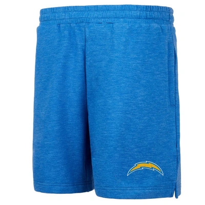 Concepts Sport Powder Blue Los Angeles Chargers Powerplay Fleece Shorts In Royal
