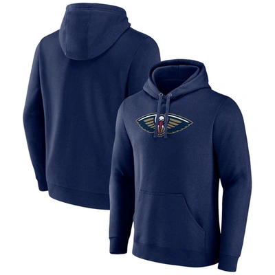 Fanatics Branded  Navy New Orleans Pelicans Primary Logo Pullover Hoodie