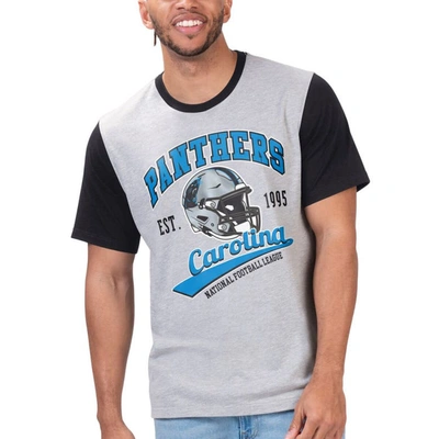 G-iii Sports By Carl Banks Gray Carolina Panthers Black Label T-shirt In Heather Gray