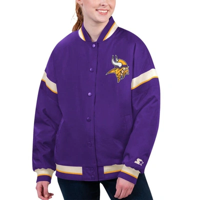Starter Purple Minnesota Vikings Tournament Full-snap Varsity Jacket
