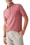 Faherty Sunwashed Organic Cotton Polo In Plum Wine