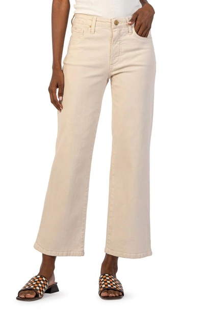 Kut From The Kloth Fab Ab High Waist Wide Leg Jeans In Ecru