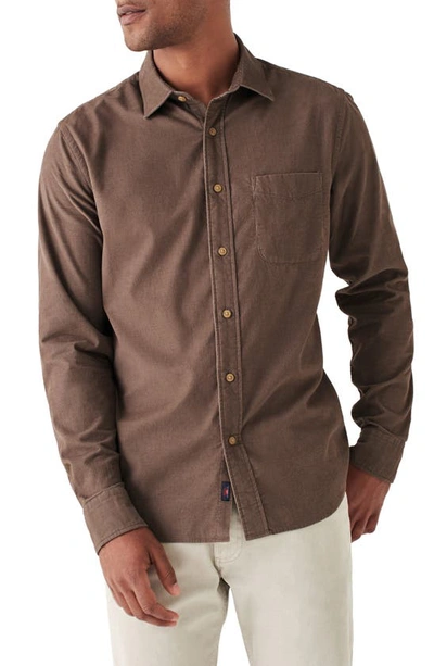Faherty Corduroy Button-up Shirt In Teak