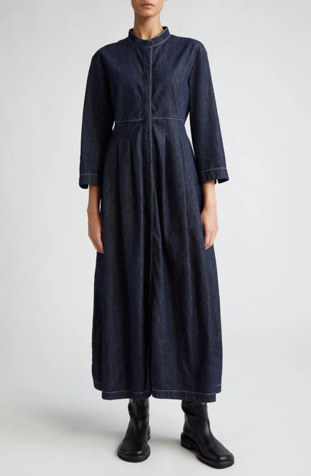 Max Mara Autore Denim Midi Dress In Midnight Blue | ModeSens