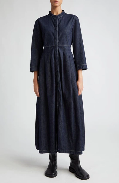 Max Mara Autore Denim Midi Dress In Midnight Blue