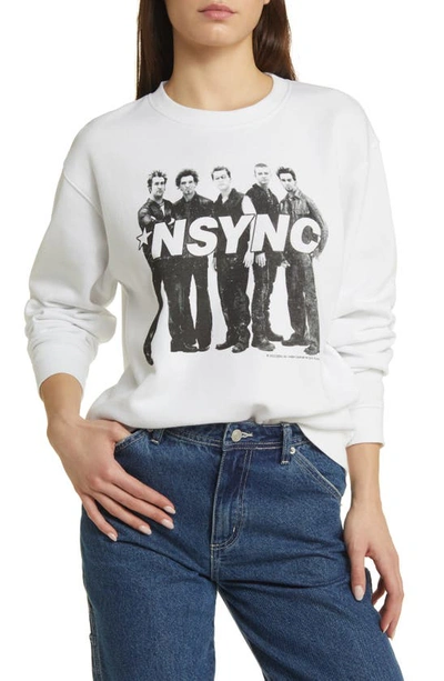 Vinyl Icons Nsync Crewneck Fleece Sweatshirt In White