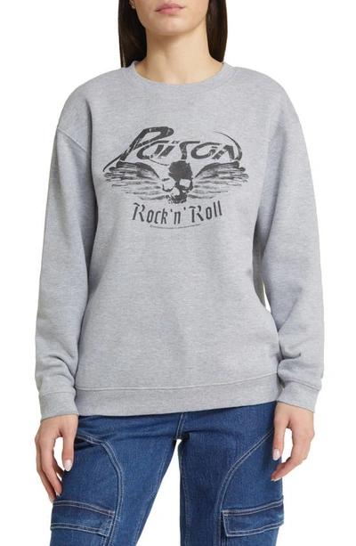 Vinyl Icons Poison Fleece Graphic Sweatshirt In Heather Grey