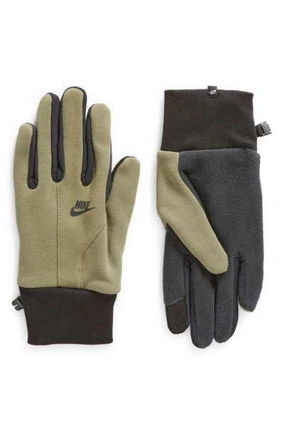 Nike Tech Fleece 2.0 Touchscreen Gloves In Olive
