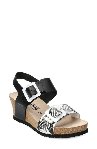 Mephisto Lissia Wedge Sandal In Black Jungle