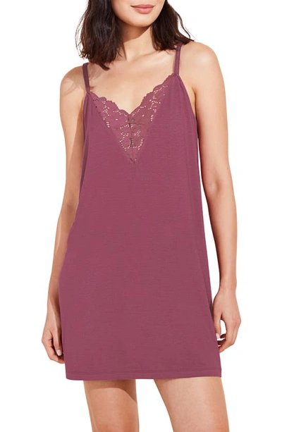 Eberjey Naya Jersey Knit Chemise In Raspberry