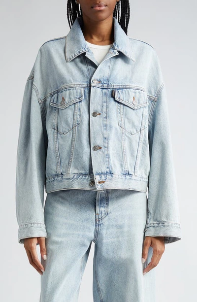 Haikure Spencer Crop Denim Jacket In Stromboli Blue