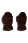 Apparis Coco Faux Fur Mittens In Espresso