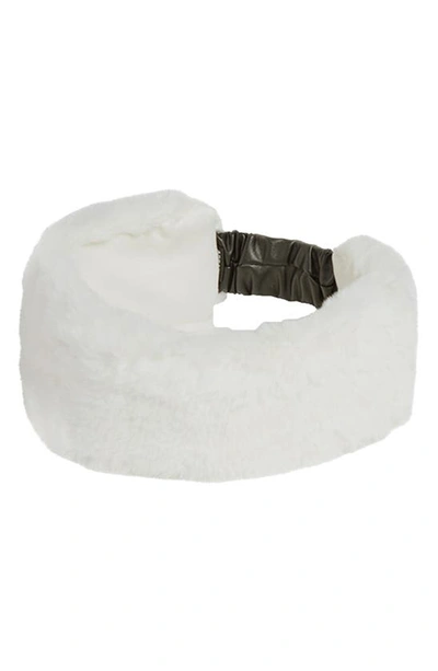 Apparis Eleni Faux Fur Headband In Ivory
