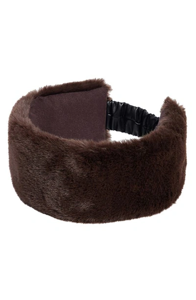 Apparis Eleni Faux Fur Headband In Espresso