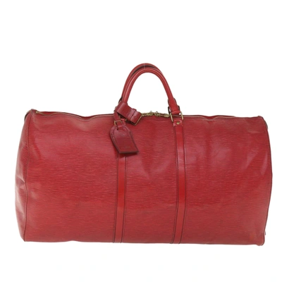 Pre-owned Louis Vuitton Keepall 60 Red Leather Travel Bag ()