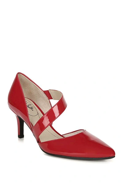 Lifestride Suki Asymmetric Strap Pump In Fire Red