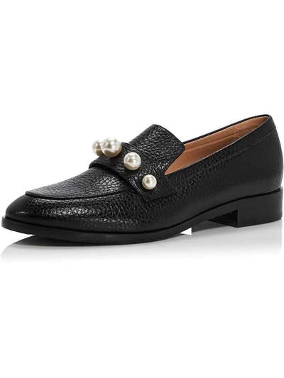 Stuart Weitzman Goldie Loafer Womens Leather Embellished Loafer Heels In Black