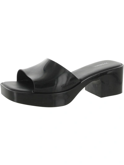 Melissa Womens Solid Square Toe Slide Sandals In Black