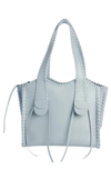 Chloé Small Mony Leather Tote In Blue