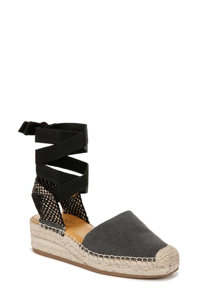 Franco Sarto Britney Ankle Wrap Espadrille Sandal In Black