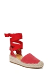 Franco Sarto Britney Ankle Wrap Espadrille Sandal In Red Fabric