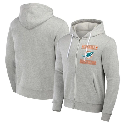 Nfl X Darius Rucker Collection By Fanatics Gray Miami Dolphins Domestic Full-zip Hoodie