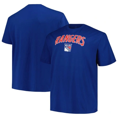 Profile Men's Blue New York Rangers Big Tall Arch Over Logo T-shirt