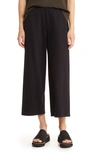 Eileen Fisher Crop Wide Leg Ponte Pants In Black