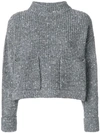Philosophy Di Lorenzo Serafini Loose Knit Sweater In Grey