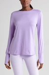 Zella Liana Restore Soft Lite Long Sleeve T-shirt In Purple Secret