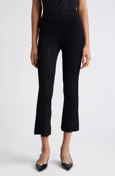 Adam Lippes Pointelle Sweater Crop Pants In Black