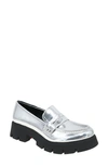 Bcbgeneration Rama Platform Penny Loafer In Silver