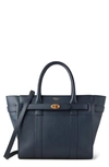 Mulberry Small Zipped Bayswater Leather Satchel In Night Sky