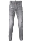 Dsquared2 'skater' Distressed-jeans In Grey