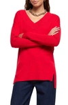 River Island V-neck Sweater In Red