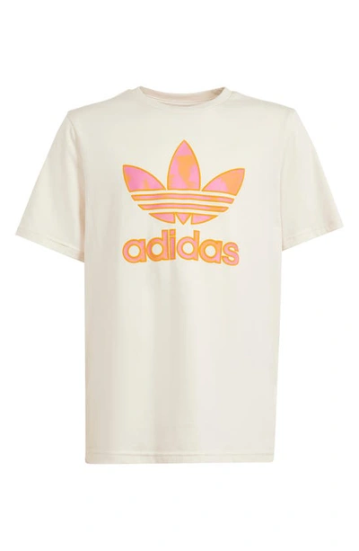 Adidas Originals Kids' Summer Logo Graphic T-shirt In Wonder White