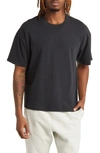 Elwood Boxy Heavyweight Cotton Crop T-shirt In Coal