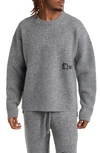 Elwood Oversize Crewneck Sweater In Charcoal