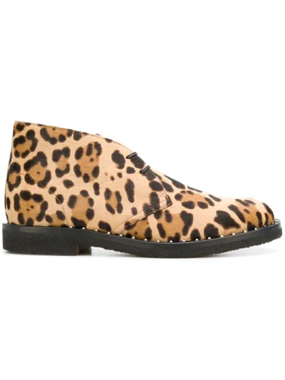 Valentino Garavani Leopard Print Ankle Boots In Neutrals