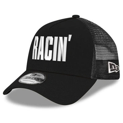 New Era Men's  Black Nascar Racin' 9forty A-frame Trucker Adjustable Hat