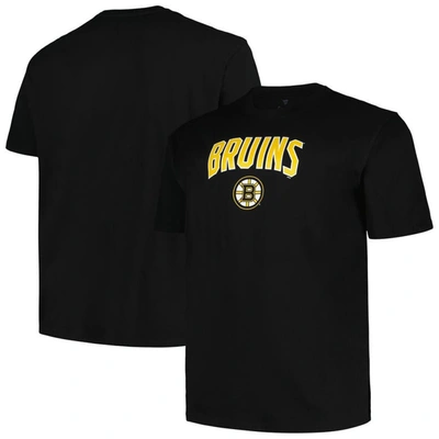 Profile Men's  Black Boston Bruins Big And Tall Arch Over Logo T-shirt