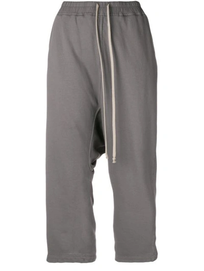 Rick Owens Drkshdw Cropped Track Pants In Grey