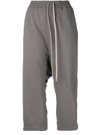 Rick Owens Drkshdw Cropped Track Trousers In Grey